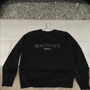Balmain Black and Gold Unisex Crewneck Sweater US Small